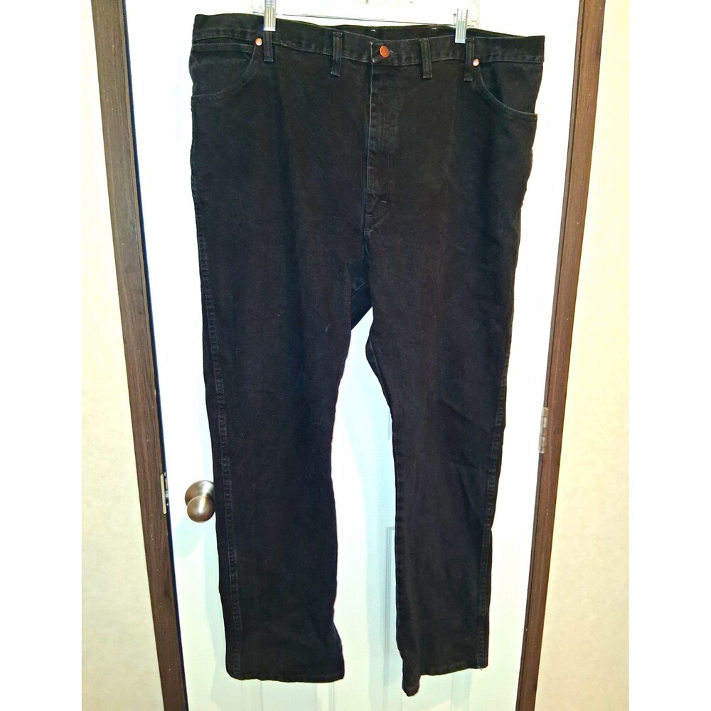 Wrangler Men's Black Denim Jeans - Regular Fit Straight Leg 5-Pocket